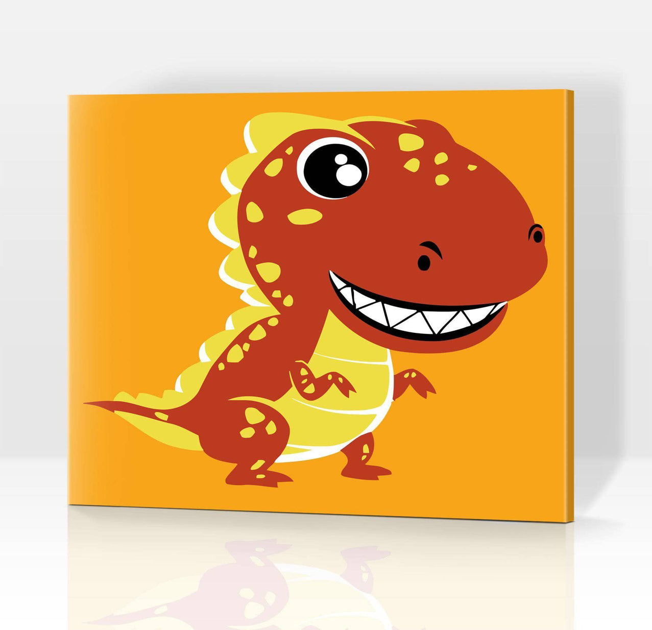 PicArt Kinderbilder 20x20cm ohne Keilrahmen Rexi Dinosaurier - Malen nach Zahlen