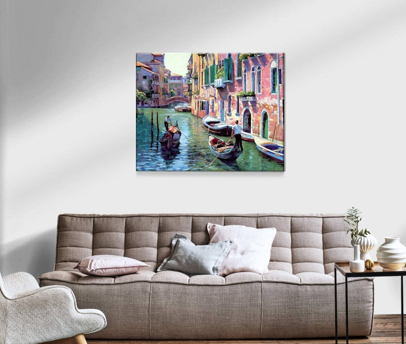 Schwierigkeit: Mittel Stadtbilder Gondoliere in Venedig - Malen nach Zahlen