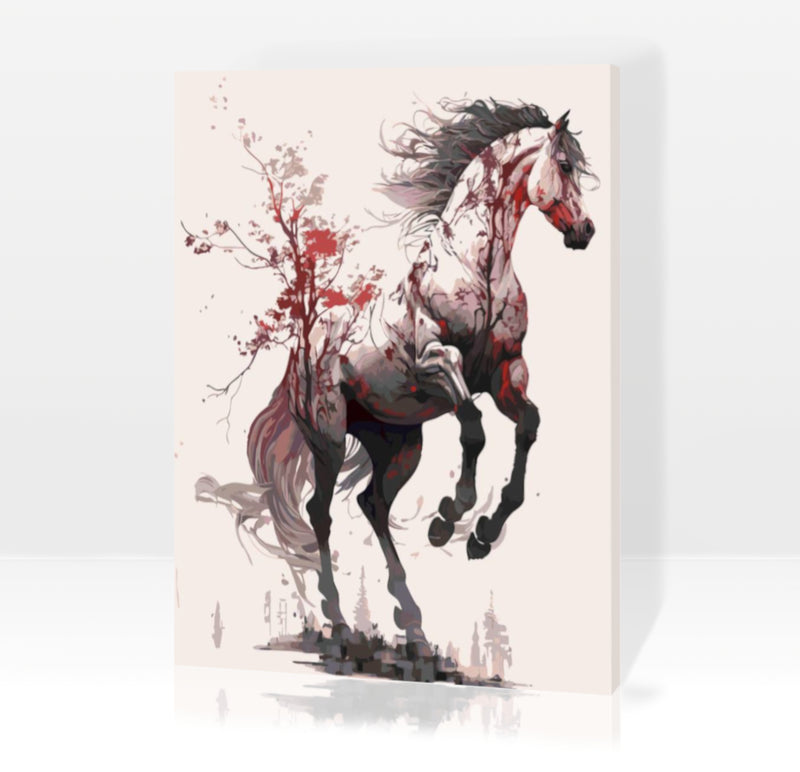 Pferd, roter Ahorn - Malen nach Zahlen
