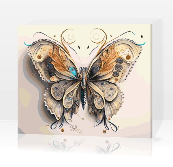 Schmetterling, Porzellan Art - Malen nach Zahlen