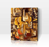 Schwierigkeit: Mittel Abstrakte Bilder Abstrakt gemalte Violine - Malen nach Zahlen