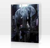 Schwierigkeit: Mittel Bestseller Elefant in der Stadt - Malen nach Zahlen