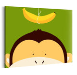 PicArt Kinderbilder 20x20cm ohne Keilrahmen Äffchen mit Banane  - Malen nach Zahlen