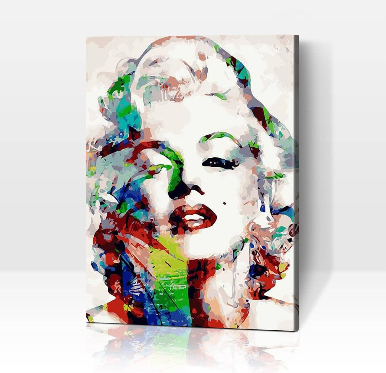 Schwierigkeit: Mittel Personenbilder Farbiges Portrait von Marilyn Monroe - Malen nach Zahlen