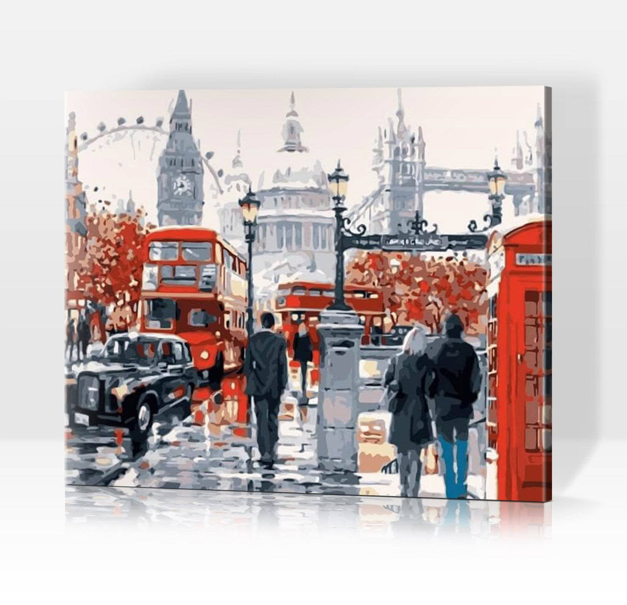 Schwierigkeit: Hoch Stadtbilder Sightseeing in London - Malen nach Zahlen