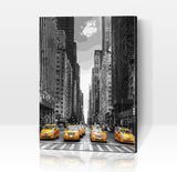 Schwierigkeit: Mittel Stadtbilder Yellow Cabs in New York - Malen nach Zahlen