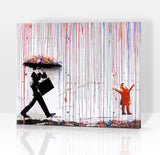 Schwierigkeit: Mittel Streetartbilder Farbiger Regen, Banksy 