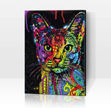 Schwierigkeit: Hoch Tierbilder Color Cat: Bunte Katze - Malen nach Zahlen